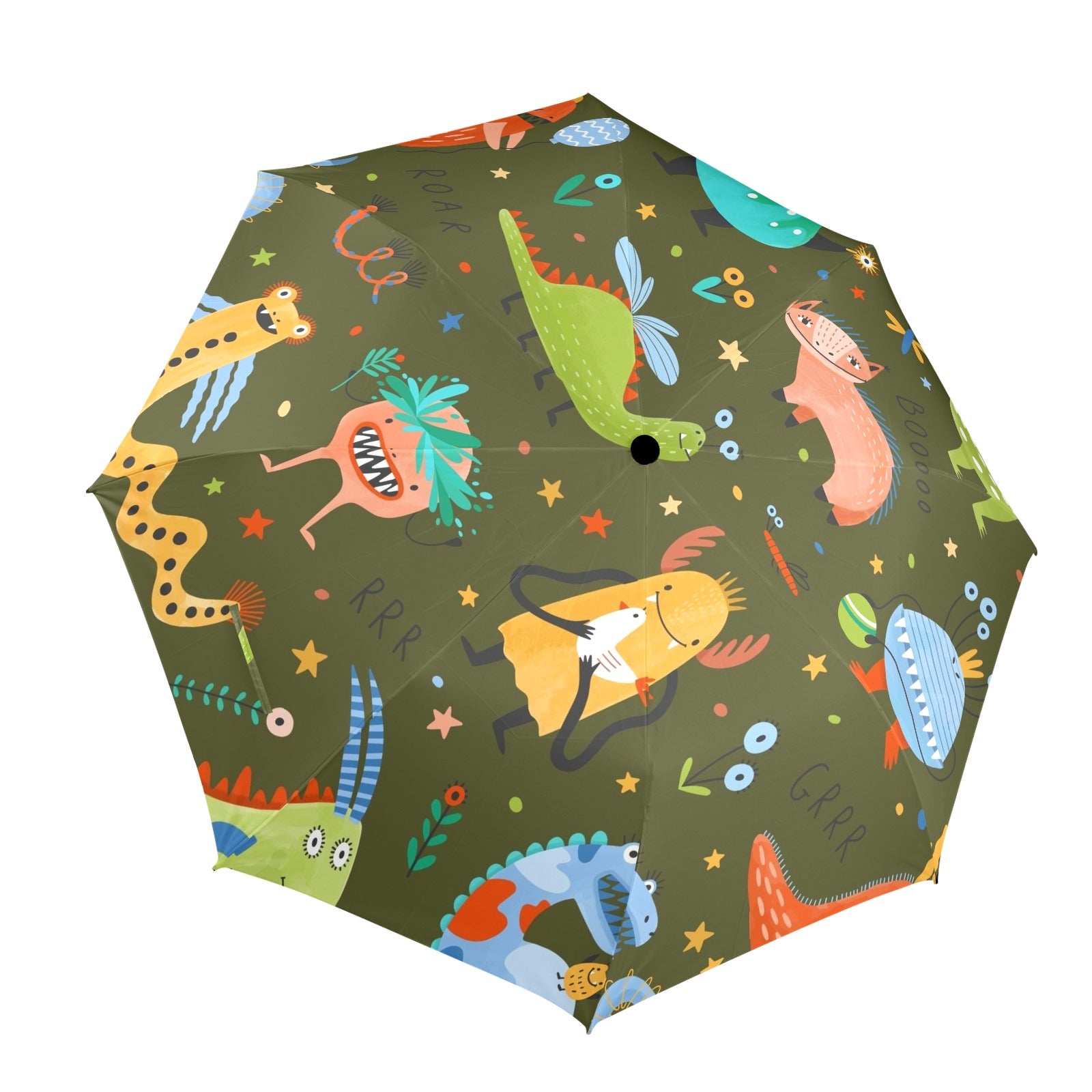 Monsters - Semi-Automatic Foldable Umbrella (Model U12) One Size Semi-Automatic Foldable Umbrella (U12)