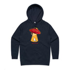 UFO, Here For The Cats - Womens Hoodie Navy Womens Hoodie animal Printed In Australia Sci Fi