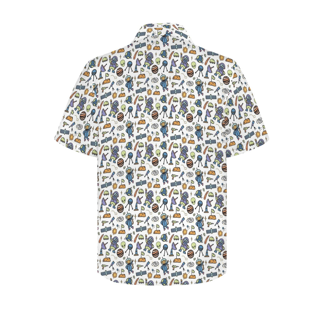All About Space Men's Short Sleeve Hawaiian Shirt Men's Hawaiian Shirt (New) Printed Offshore Space