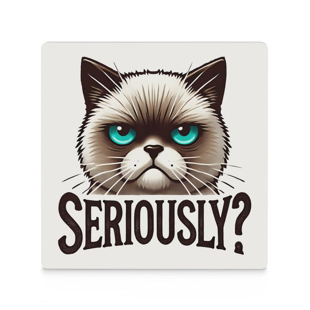 Cat Seriously - Ceramic Coasters (Square) Ceramic Coasters Printed Offshore