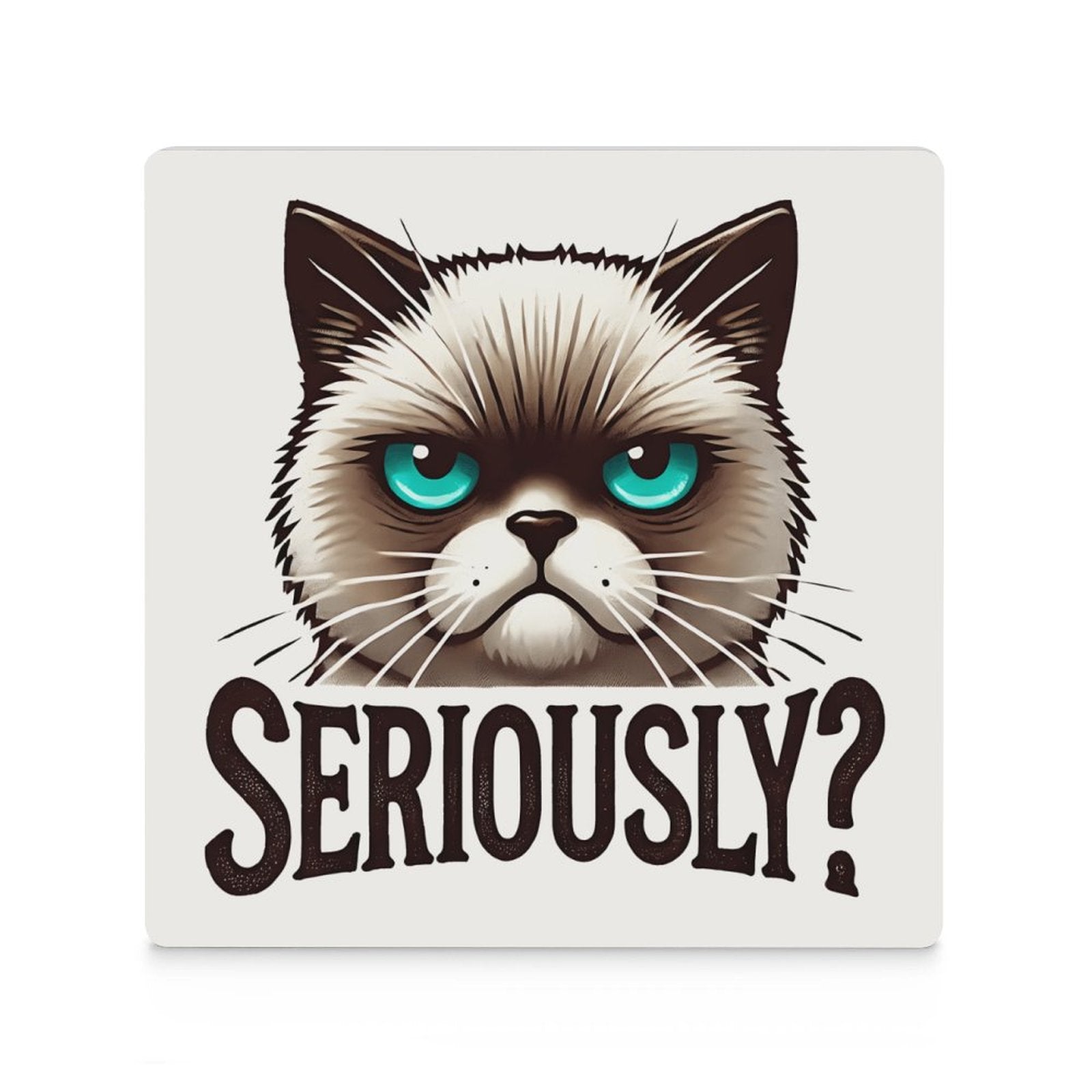 Cat Seriously - Ceramic Coasters (Square) Ceramic Coasters Printed Offshore