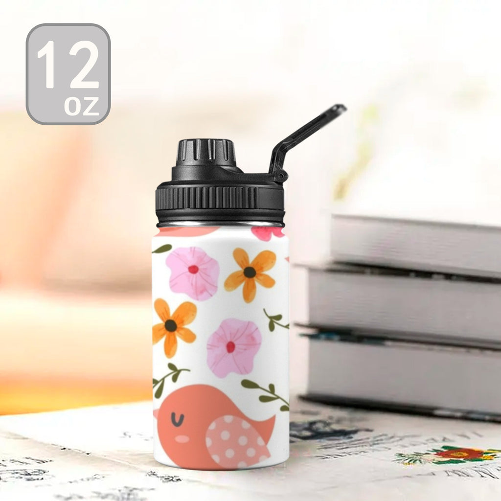 Lovely Birds - Kids Water Bottle with Chug Lid (12 oz) Kids Water Bottle with Chug Lid animal Printed Offshore