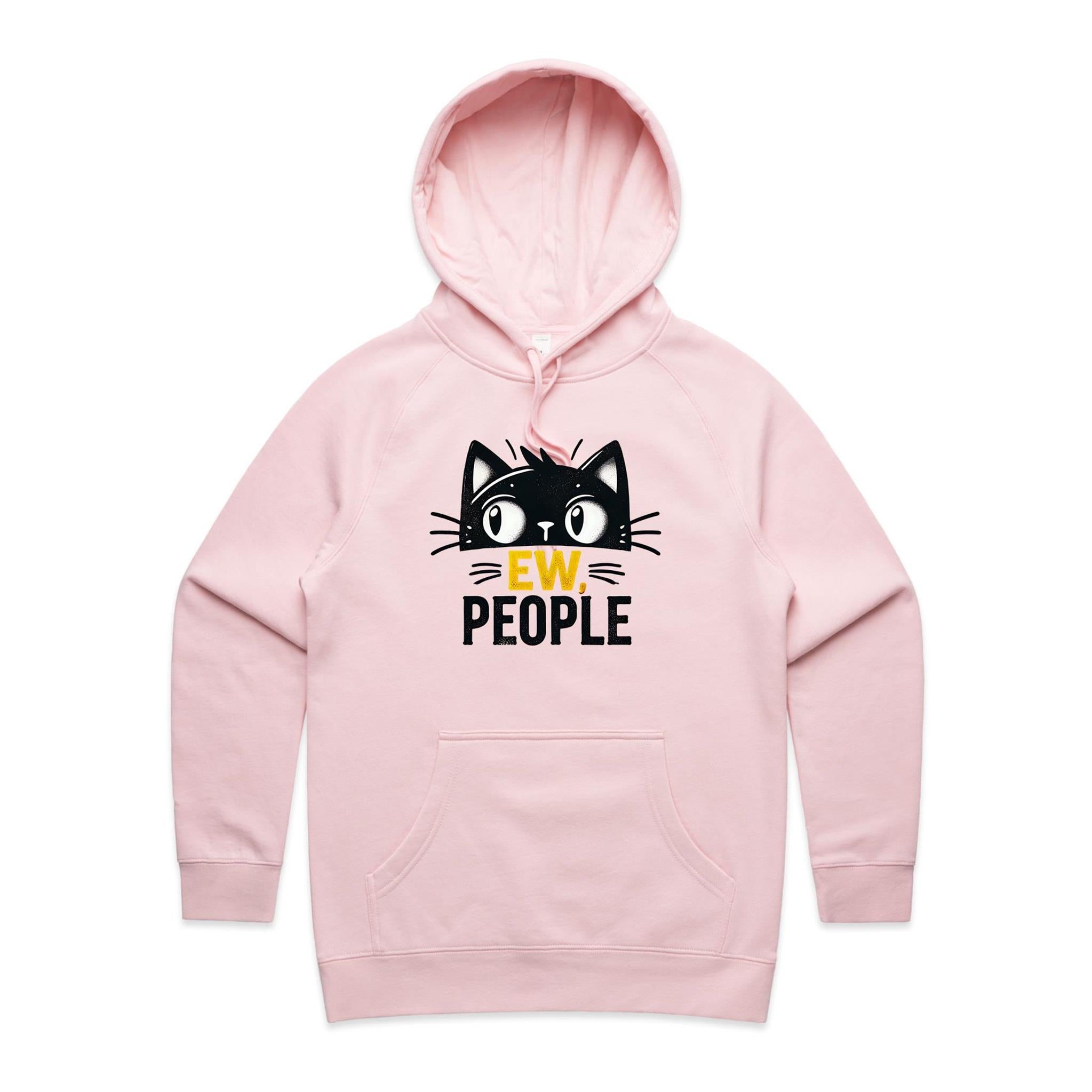 Ew People, Cat - Womens Hoodie Pink Womens Hoodie animal Printed In Australia
