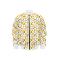 Retro Boho Flower Kids Bomber Jacket XL Kids Bomber Jacket Plants Printed Offshore