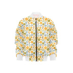 Retro Boho Flower Kids Bomber Jacket XL Kids Bomber Jacket Plants Printed Offshore