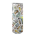 Travel Montage 20oz Tall Skinny Tumbler with Lid and Straw One Size 20oz Tall Skinny Tumbler with Lid and Straw Printed Offshore