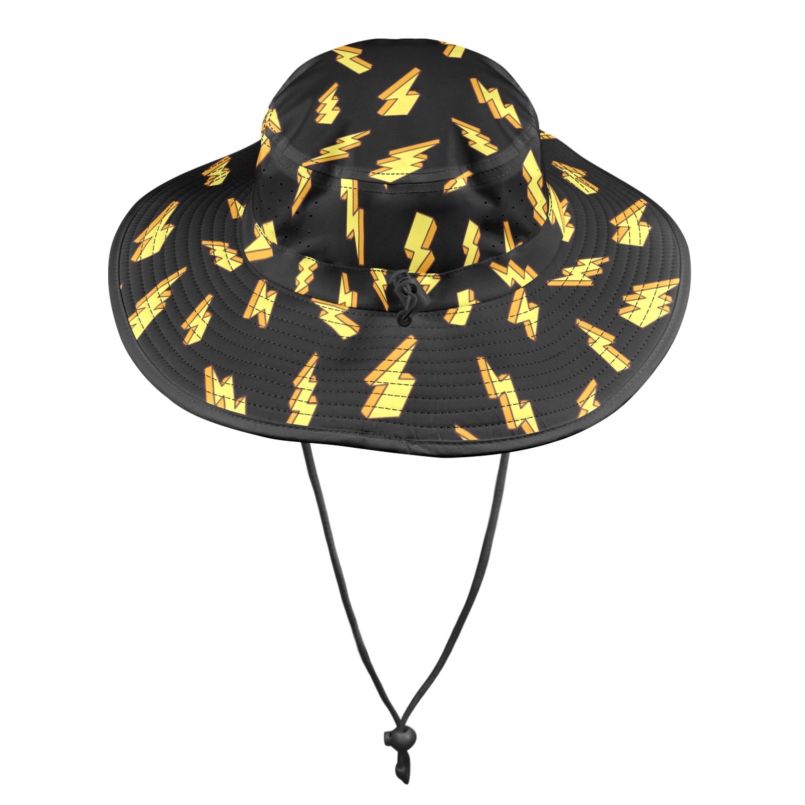 Lightning Bolts - Wide Brim Bucket Hat Wide Brim Bucket Hat comic Printed Offshore