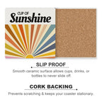 Cup Of Sunshine - Ceramic Coasters (Square) Ceramic Coasters Printed Offshore