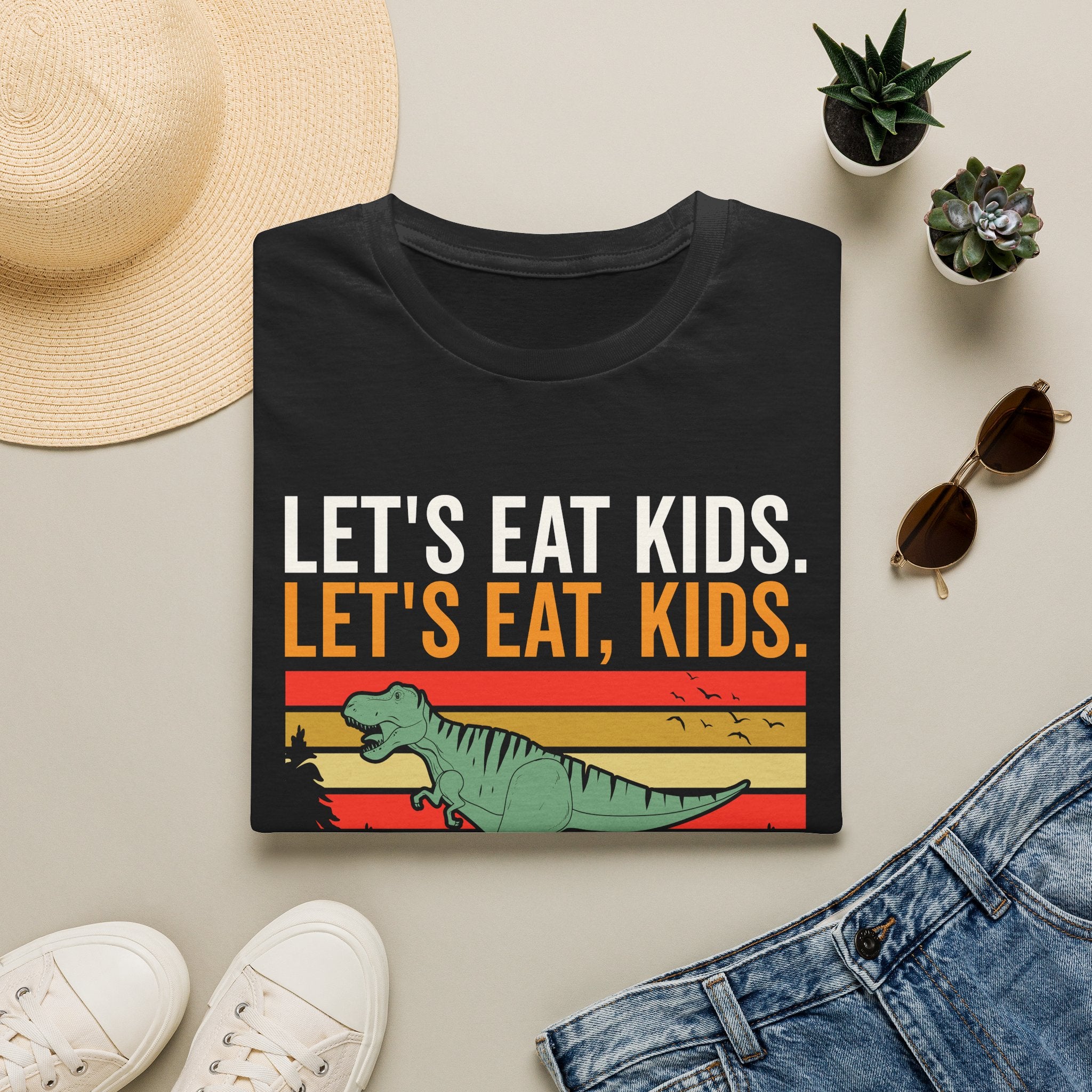 Punctuation Saves Lives Dinosaur, Let's Eat Kids Unisex T-shirt Unisex Adult T-shirt Globally Fulfilled