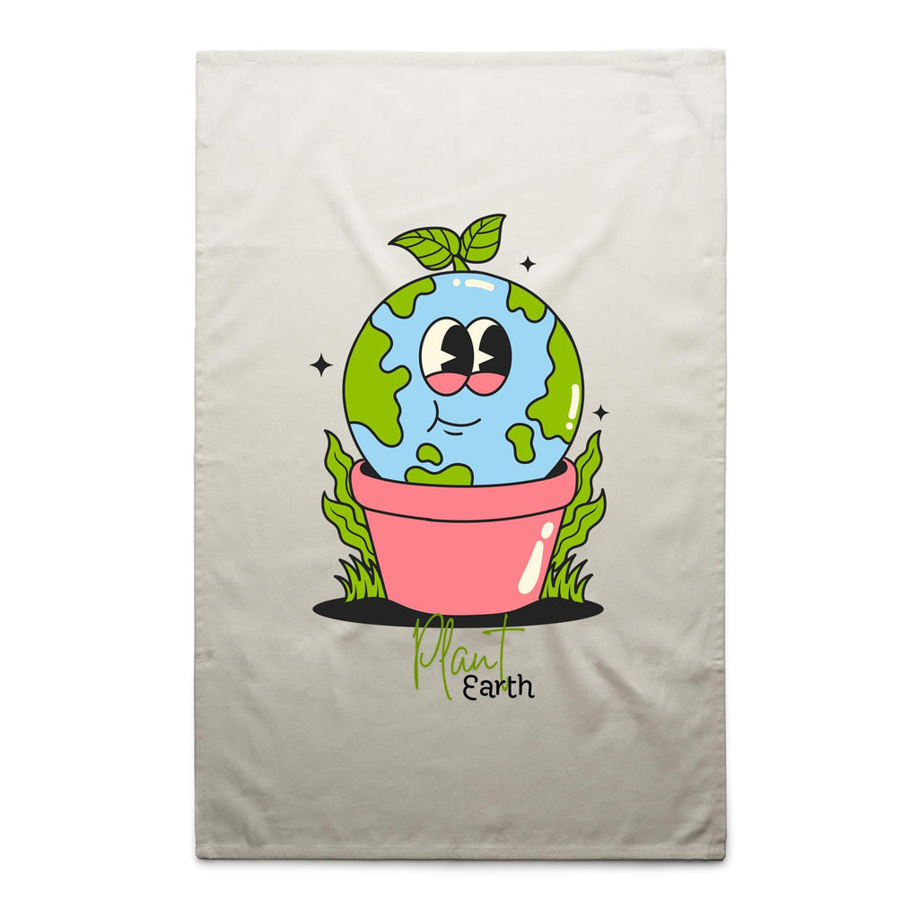 Plant Earth - AS Colour Tea Towel Cream One Size Tea Towel Environment Printed In Australia