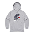 Wake Up, Coffee Rabbit Women's AS Colour Hoodie Grey Marle Womens Hoodie animal Coffee Printed In Australia