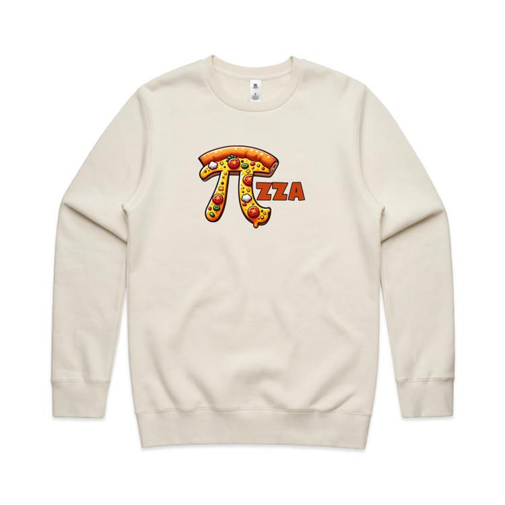 Pizza Pi - AS Colour Stencil Crew Sweatshirt Ecru Sweatshirt Maths Printed In Australia