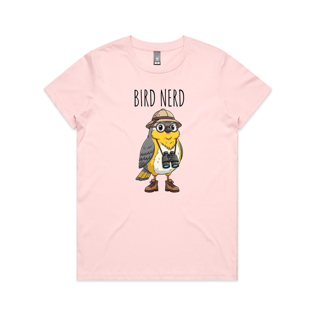 Bird Nerd 2 Women's AS Colour T-shirt Pink Womens T-shirt animal Birds Printed In Australia