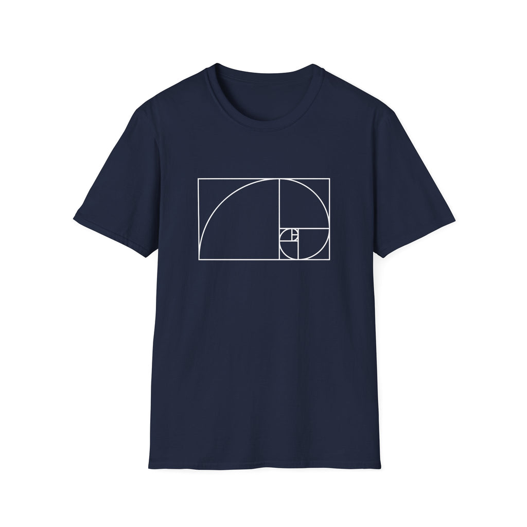 Fibonacci Unisex Softstyle T-Shirt Navy T-Shirt Australian Printer Maths Science