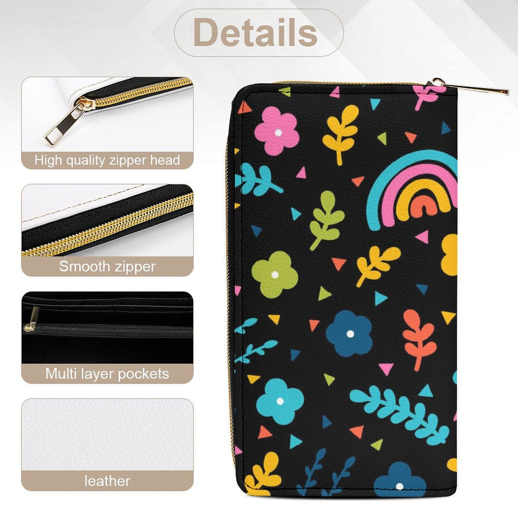 Rainbows and Flowers - PU Leather Wallet