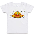 Alien Pizza - Baby T-shirt White Baby T-shirt Food Printed In Australia Sci Fi