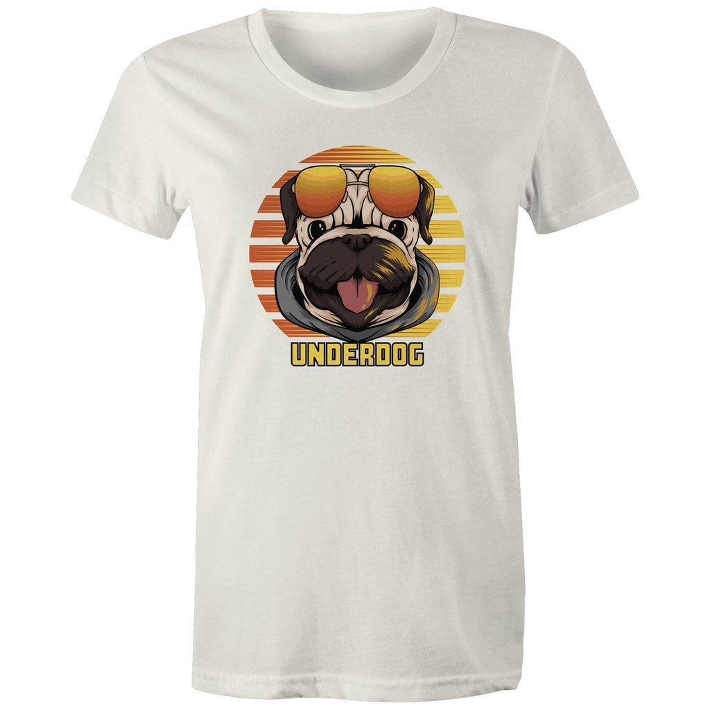 Underdog - Womens T-shirt Natural Womens T-shirt animal Printed In Australia