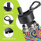Bright Paisley 12oz Kids Water Bottle with Straw Lid