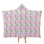 Rainbows And Butterflies Kids Hooded Blanket 100cm x 130cm white 40"×50" Kids Hooded Blanket Printed Offshore