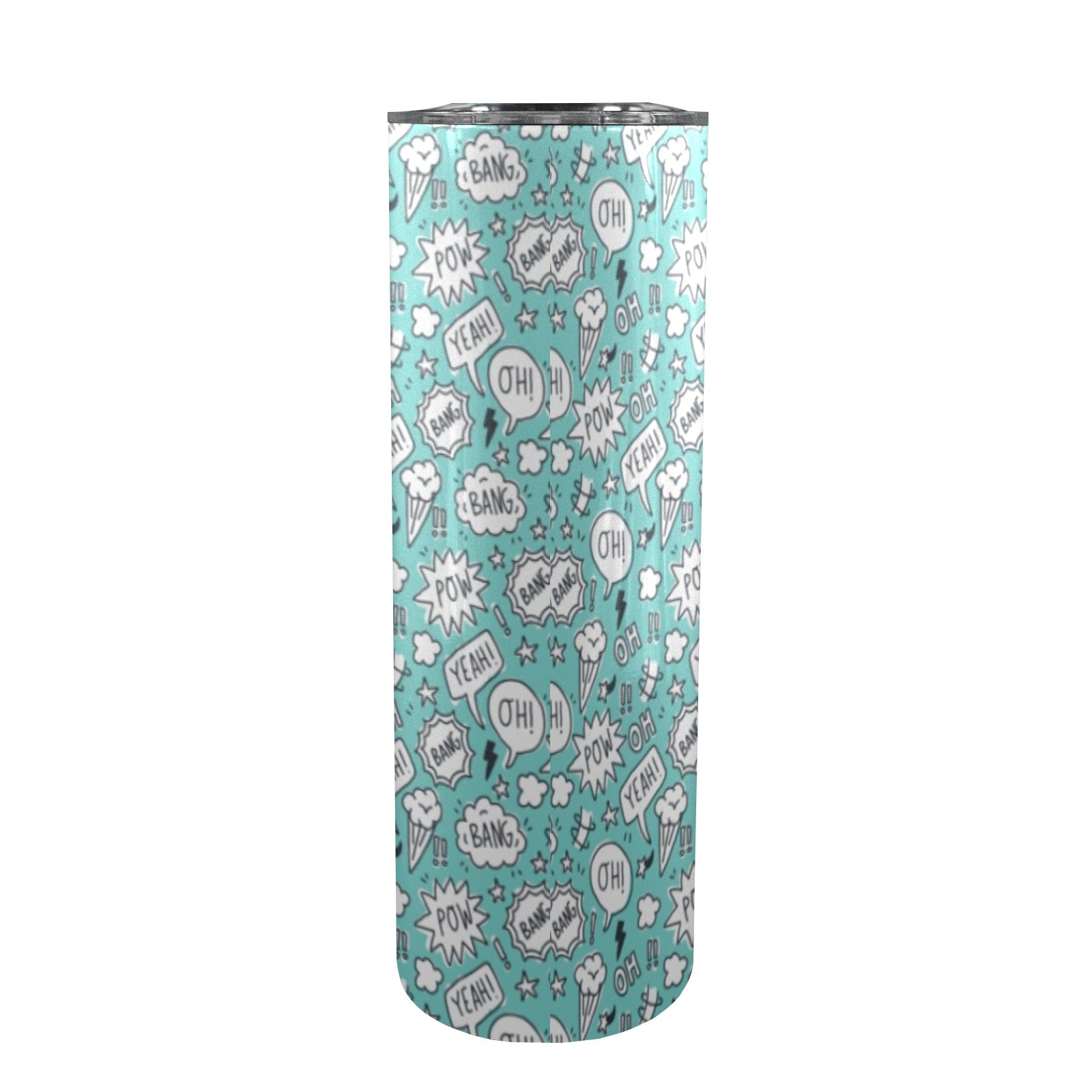 Comic Book Speech Bubbles - 20oz Tall Skinny Tumbler with Lid and Straw