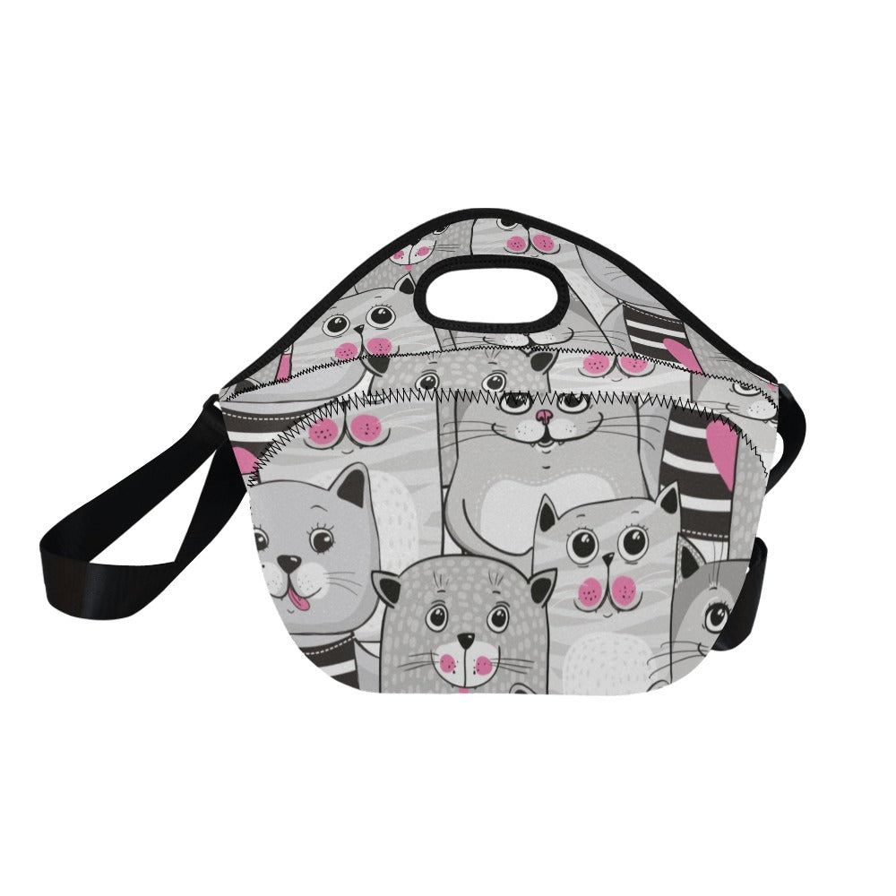 Cute Cats - Neoprene Lunch Bag Neoprene Lunch Bag Printed Offshore