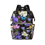 Butterfly Flowers - Multi-Function Backpack, Nappy / Diaper Bag