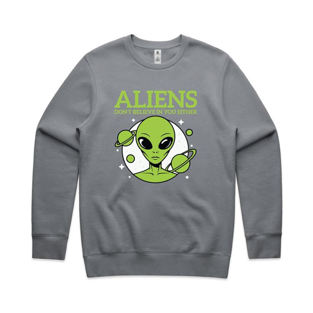 Aliens Don't Believe In You Either AS Colour Stencil Crew Sweatshirt