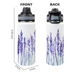 Lavender - Insulated Water Bottle with Dual-Use Lid (18oz) Insulated Water Bottle with Dual-Use Lid (18oz) Plants Printed Offshore