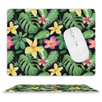 Frangipani Leather Mouse Pad white One size Leather Mouse Pad Plants Printed Offshore