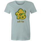 Cell-fie, Selfie Cell - Womens T-shirt Pale Blue Womens T-shirt Printed In Australia Science