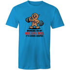 Working On My Holiday Bod, It's Cookie Shaped - Mens T-Shirt Arctic Blue Mens Christmas T-shirt Christmas Printed In Australia
