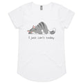 Cat, I Just Can't Today - Womens Scoop Neck T-Shirt White Womens Scoop Neck T-shirt animal Printed In Australia