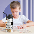 Cute Cartoon Cats - Kids Water Bottle with Chug Lid (12 oz) Kids Water Bottle with Chug Lid animal Printed Offshore