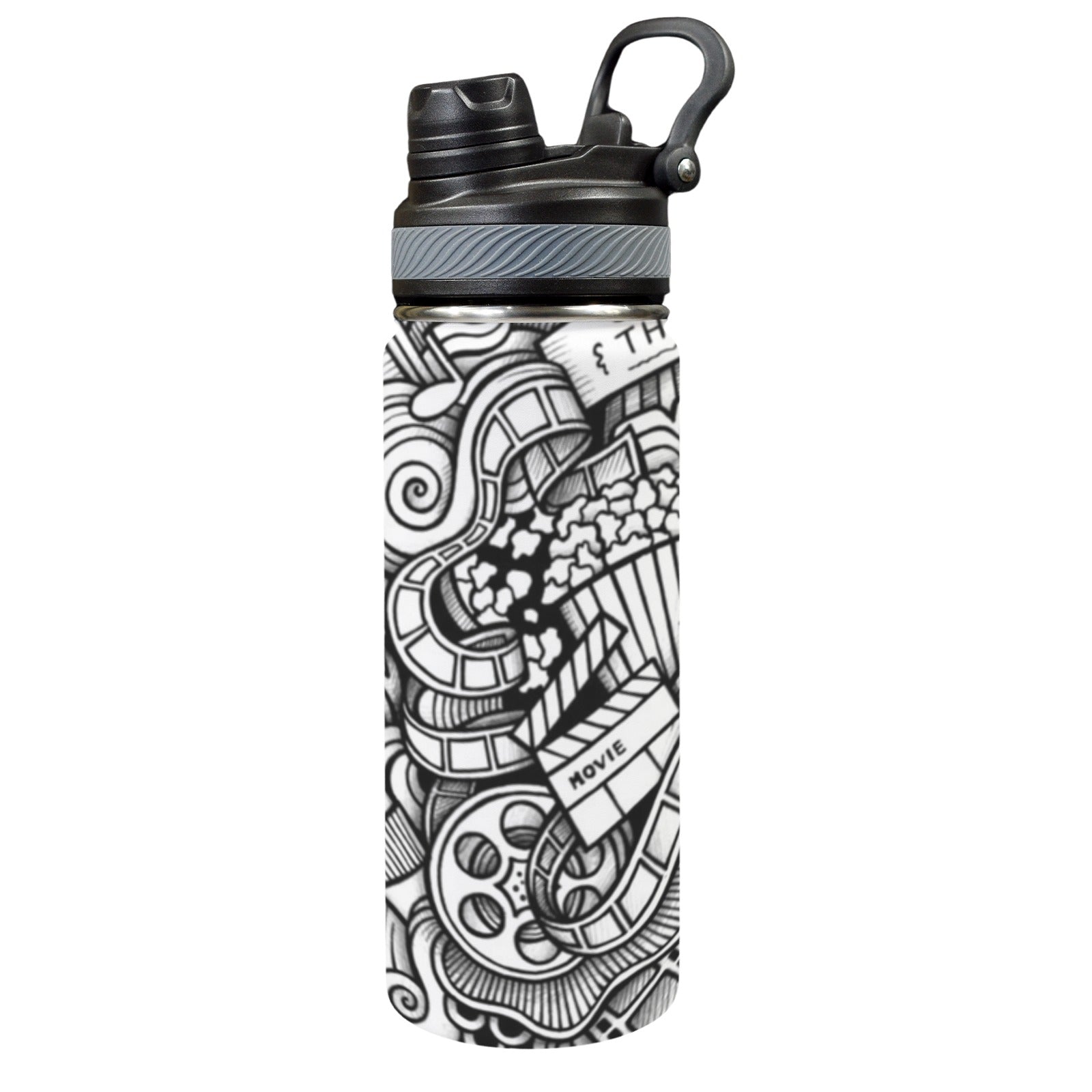 Entertainment - Insulated Water Bottle with Dual-Use Lid (18oz) One Size Insulated Water Bottle with Dual-Use Lid (18oz) Printed Offshore