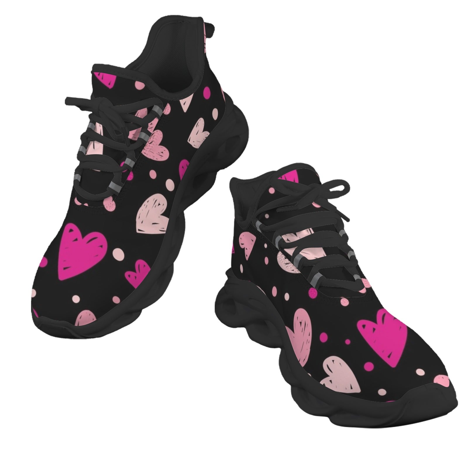 Pink Hearts Women's Twisted Sole Sneakers