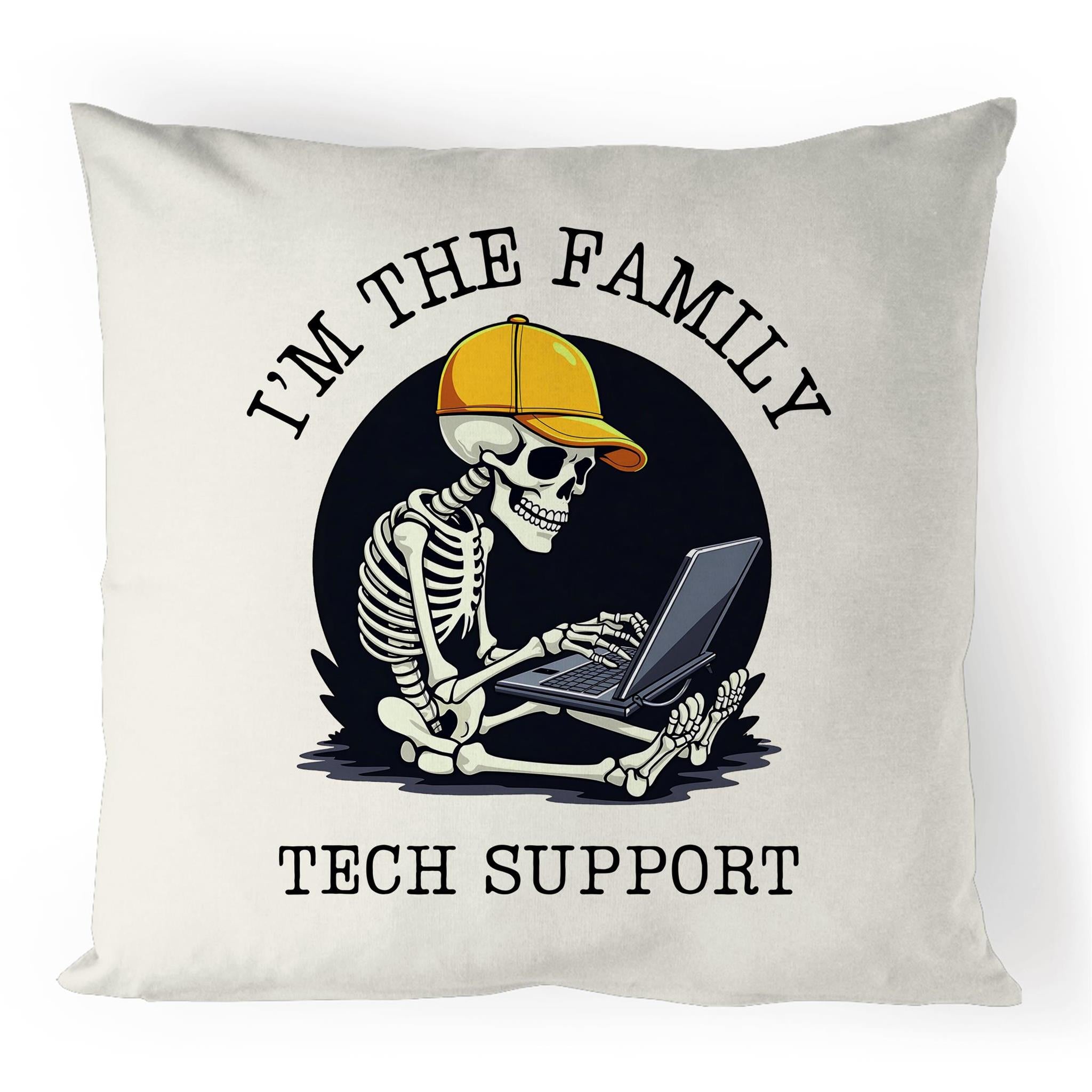 I'm The Family Tech Support, Skeleton - 100% Linen Cushion Cover Default Title Linen Cushion Covers Printed In Australia Tech