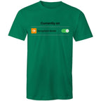 Currently On Aeroplane Mode - Mens T-Shirt Kelly Green Mens T-shirt Printed In Australia Tech