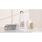 Find Your Rainbow - White 17oz Stainless Steel Water Bottle White Water Bottle Globally Fulfilled