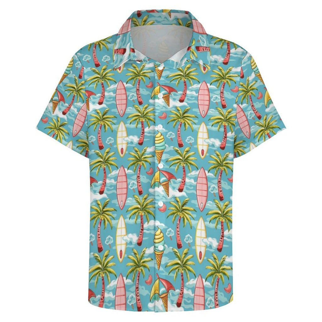 Summer Surf Women's Collared Pocketless Short Sleeve Shirt