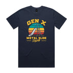 Gen X, Metal Slide Strong Men's AS Colour T-shirt Midnight Blue Mens T-shirt Printed In Australia