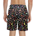 Quavers, Music Notes Men's Mid-Length Beach Shorts Men's Mid-Length Beach Shorts Music Printed Offshore