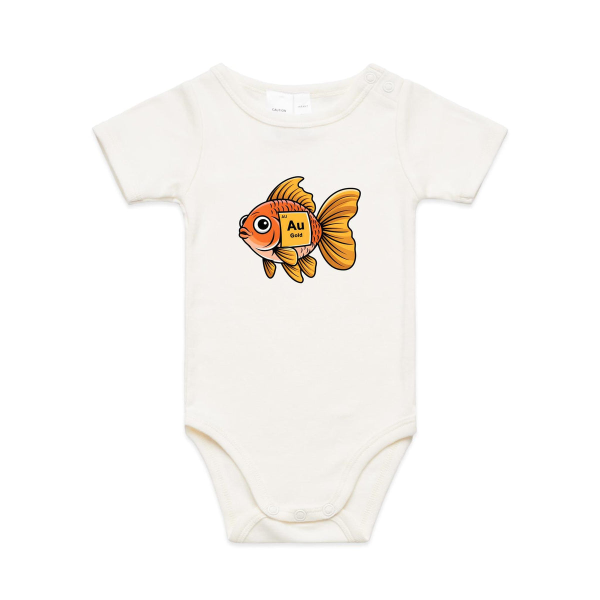 Gold Fish Periodic Table AS Colour Baby Bodysuit