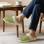 Avocado Characters Men's Fur Trim Thick-Sole Indoor Slippers Men's Fur Trimmed Slippers Food Printed Offshore