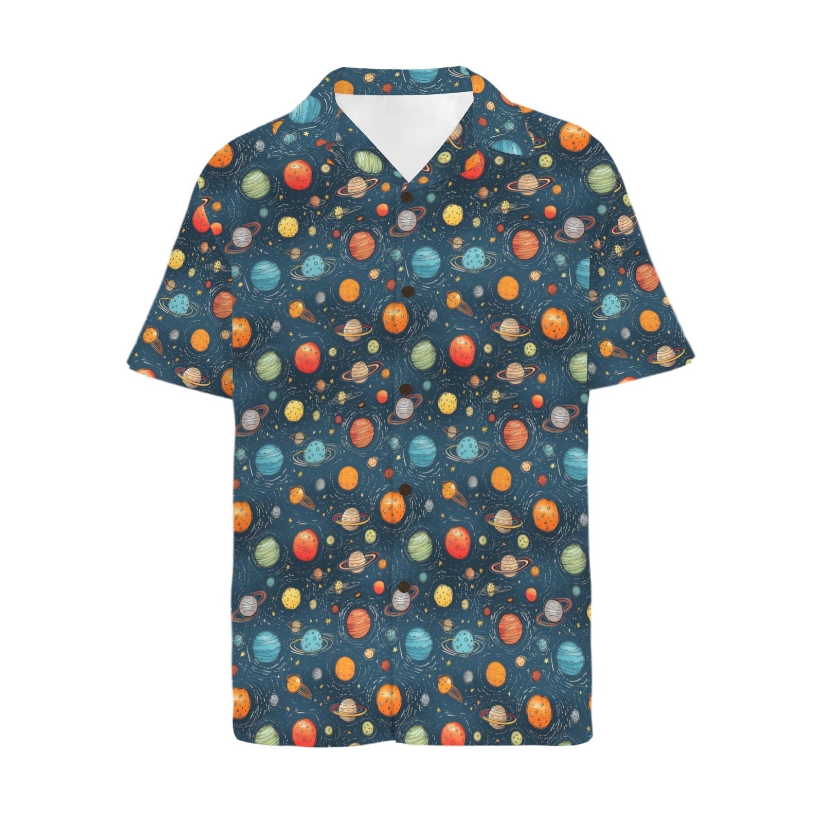 Galaxy Men's Short Sleeve Hawaiian Shirt Men's Hawaiian Shirt (New) Printed Offshore Space