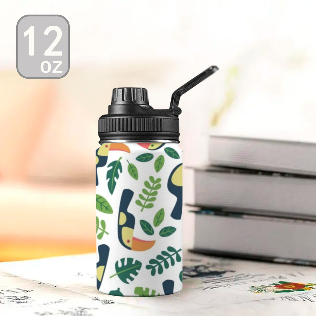 Toucans Kids Water Bottle with Chug Lid (12 oz) Kids Water Bottle with Chug Lid animal Printed Offshore