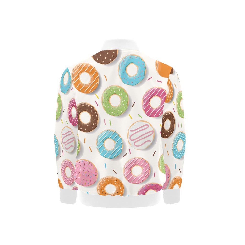 Colourful Donuts Kids Bomber Jacket Kids Bomber Jacket Food Printed Offshore