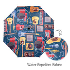 Music Instruments Blue - Semi-Automatic Foldable Umbrella (Model U12) Semi-Automatic Foldable Umbrella (U12)