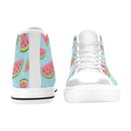 Pink Watermelon Kids High Top Canvas Shoes