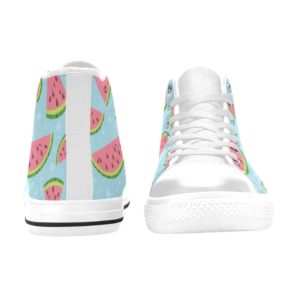 Pink Watermelon Kids High Top Canvas Shoes