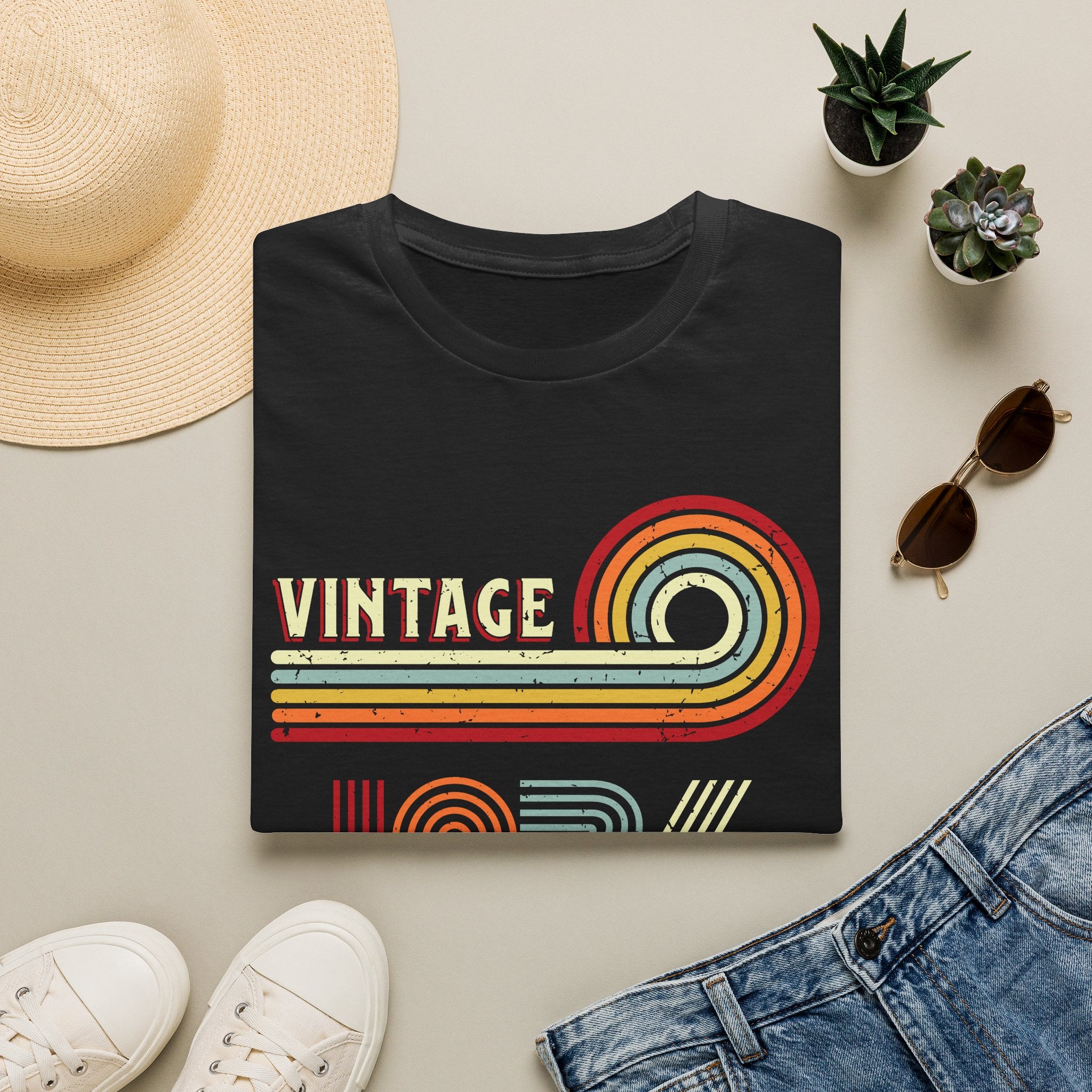 Turning 50 Vintage 1976 Retro Stripes Unisex T-Shirt Unisex Adult T-shirt Birthday Globally Fulfilled